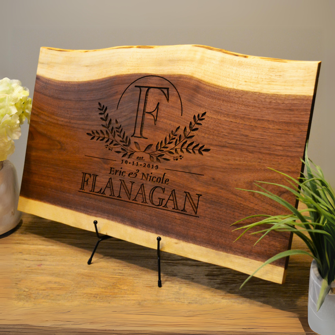 thumbnail image 2 of Red Alder Step Edge Plaque With Walnut Trim Engraved - Trophy Shop 2 of 11