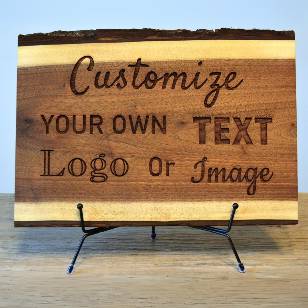 Walnut Signs Personalized Walnut Live Edge Wood Sign – Custom Design for Any Occasi ...