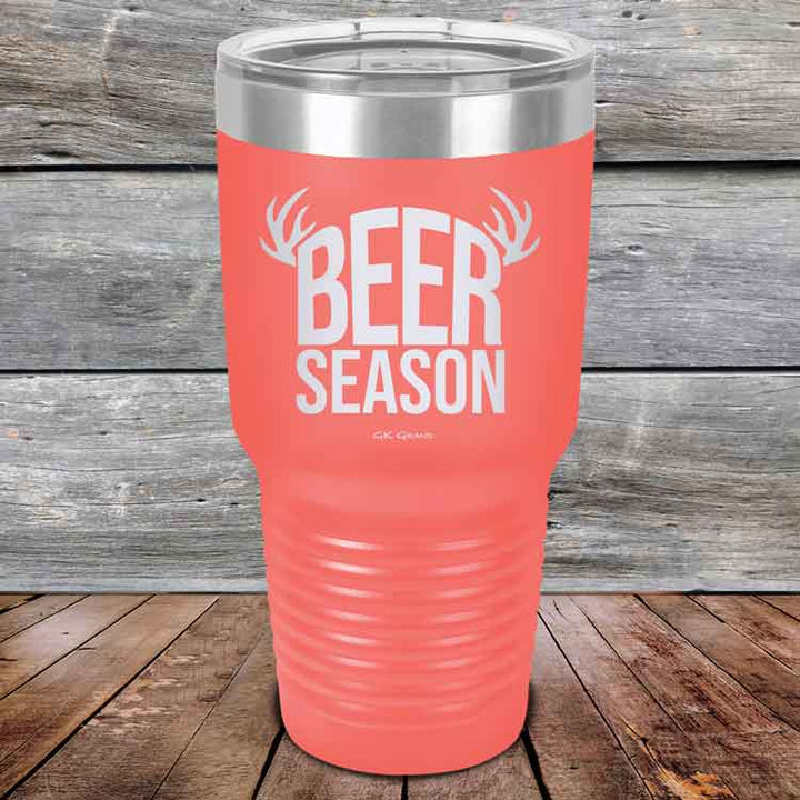 BEER SEASON (DEER) - Powder Coated Etched Tumbler