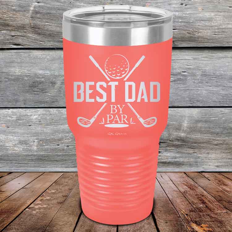 Best Dad by Par - Powder Coated Etched Tumbler