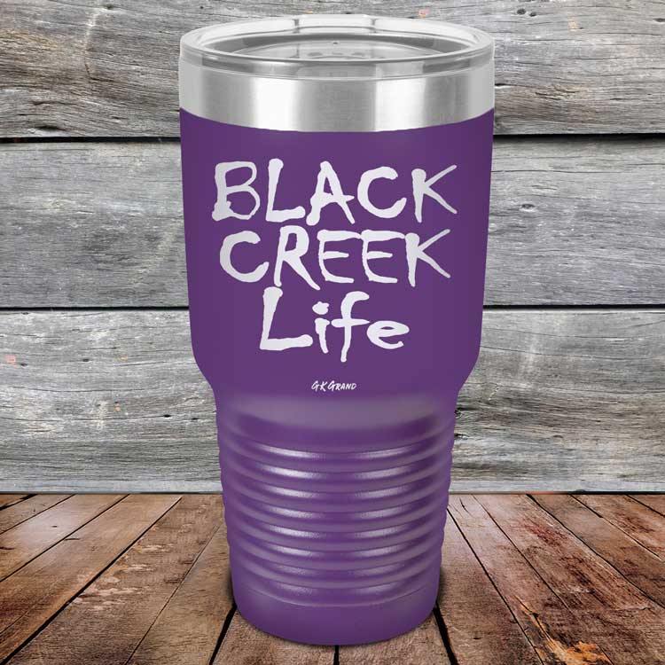 Black Creek Life - Powder Coated Etched Tumbler - GK GRAND GIFTS