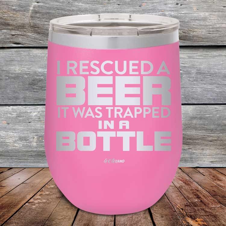 I Rescued A Beer It Was Trapped In A Bottle - Powder Coated Etched Tumbler - GK GRAND GIFTS