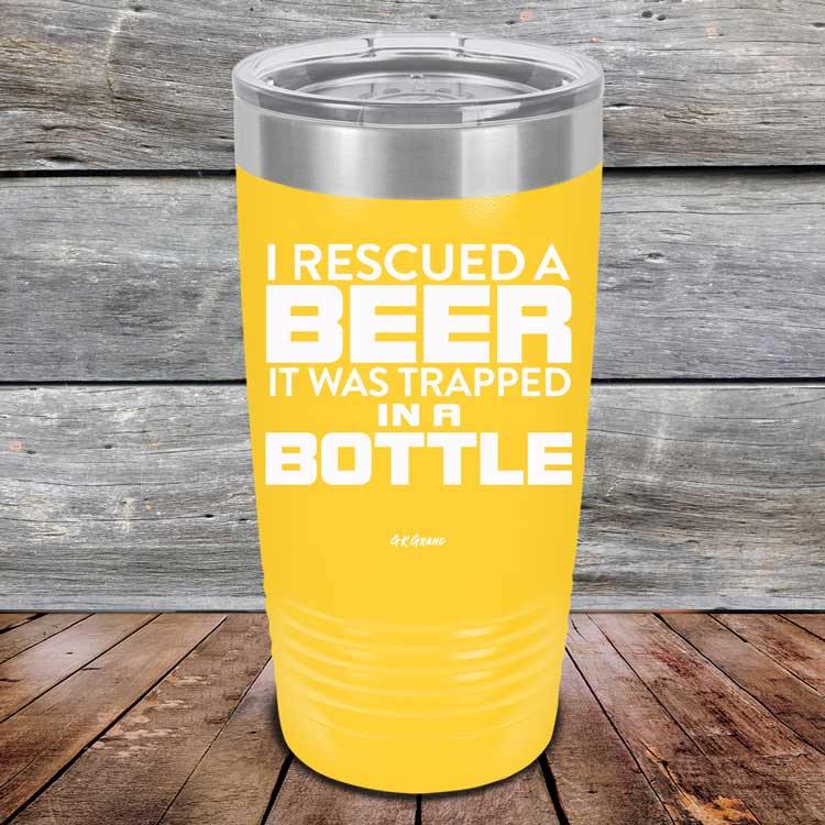 I Rescued A Beer It Was Trapped In A Bottle - Powder Coated Etched Tumbler - GK GRAND GIFTS