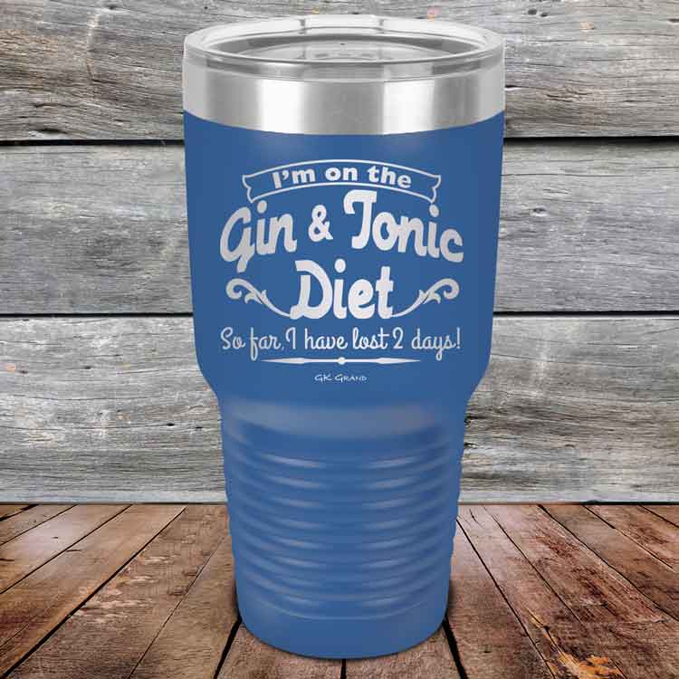 I’m on the Gin & Tonic Diet. I’ve lost 2 days! - 20 oz & 30 oz Powder Coated Etched Tumbler