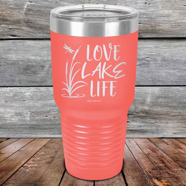 Love Lake Life - Powder Coated Etched Tumbler