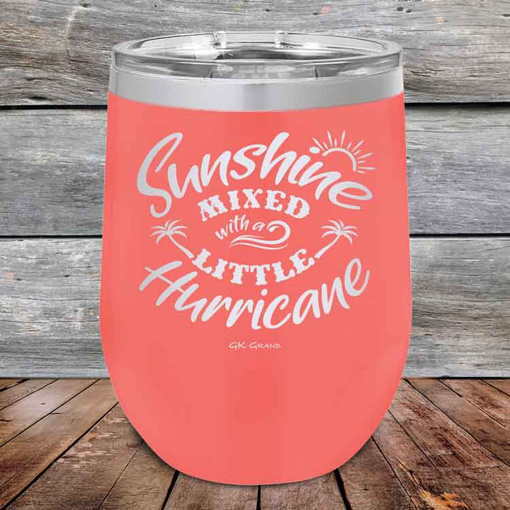 Sunshine Mixed with a Little Hurricane - Powder Coated Etched Tumbler