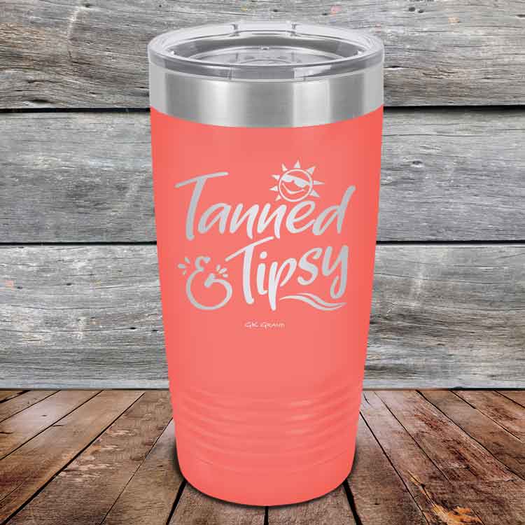 Tanned & Tipsy - Powder Coated Etched Tumbler