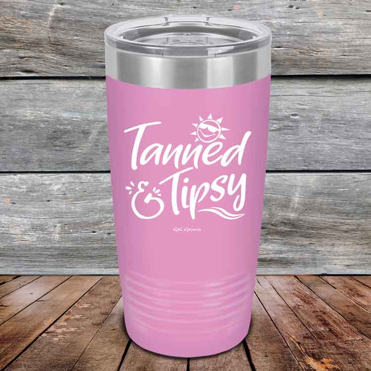 Tanned & Tipsy - Powder Coated Etched Tumbler