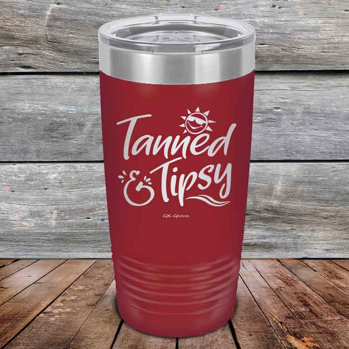 Tanned & Tipsy - Powder Coated Etched Tumbler