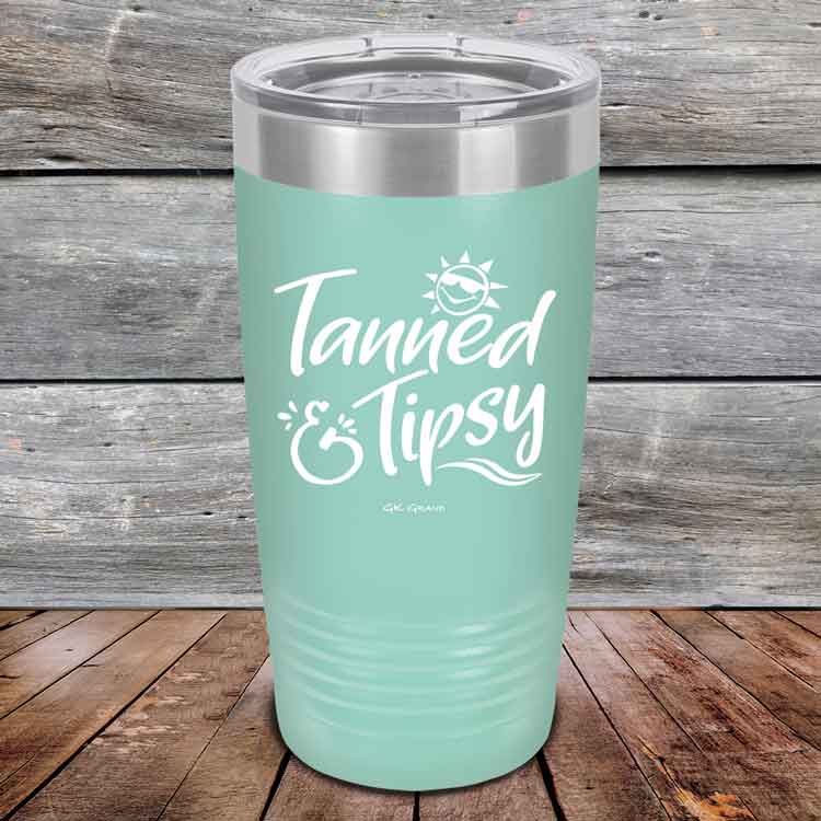 Tanned & Tipsy - Powder Coated Etched Tumbler