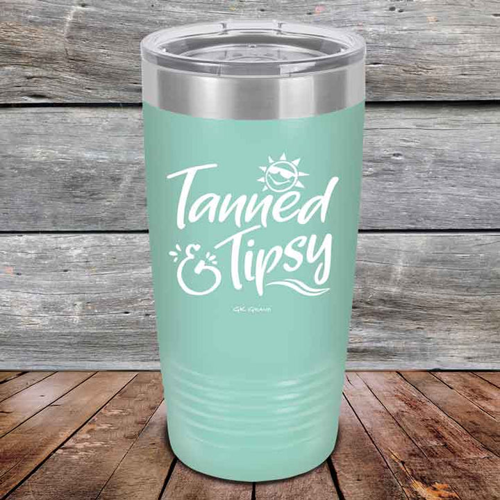 Tanned & Tipsy - Powder Coated Etched Tumbler