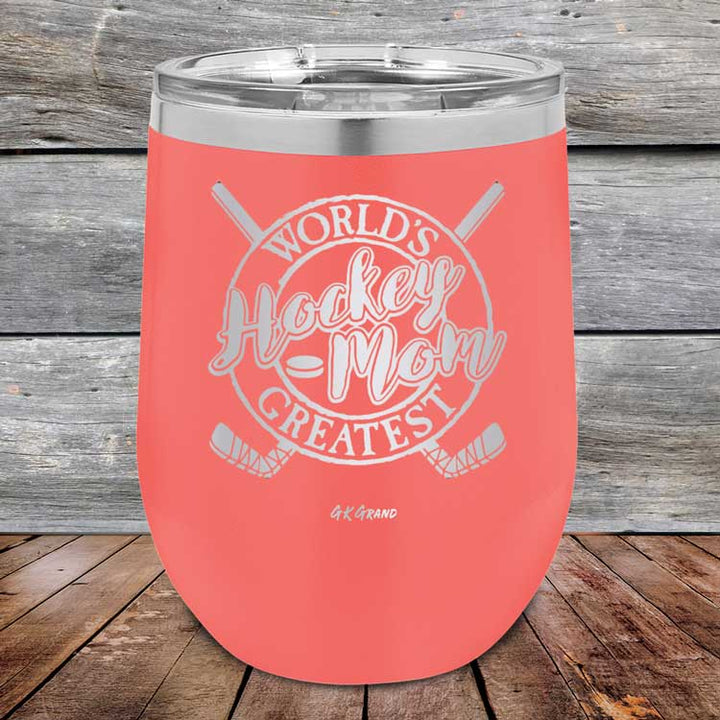 Worlds Greatest Hockey Mom - Powder Coated Etched Tumbler