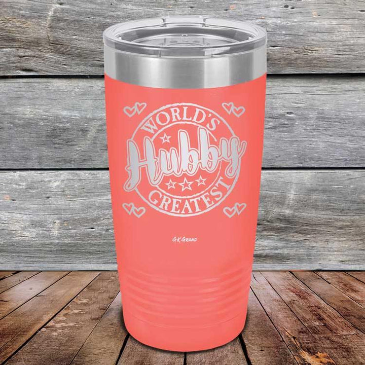 World's Greatest Hubby - Powder Coated Etched Tumbler - GK GRAND GIFTS
