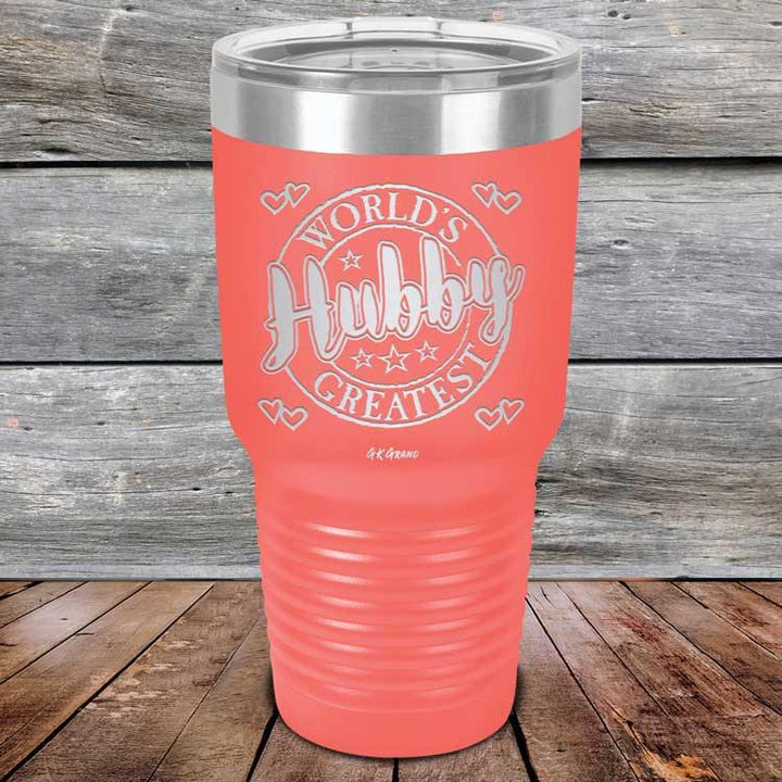 World's Greatest Hubby - Powder Coated Etched Tumbler - GK GRAND GIFTS