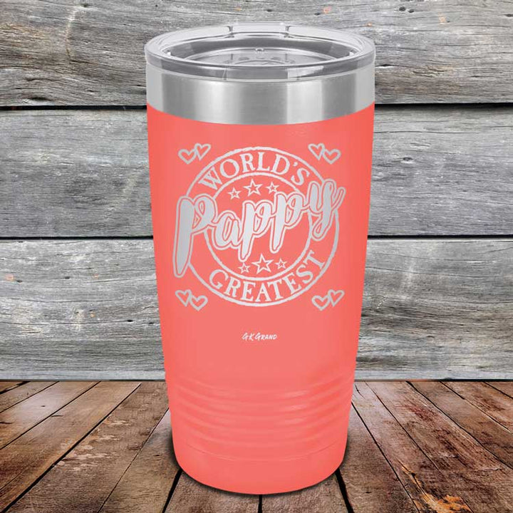 World's Greatest Pappy - Powder Coated Etched Tumbler