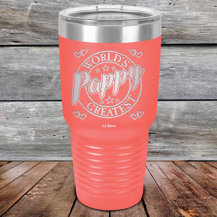 World's Greatest Pappy - Powder Coated Etched Tumbler
