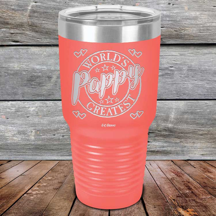World's Greatest Pappy - Powder Coated Etched Tumbler
