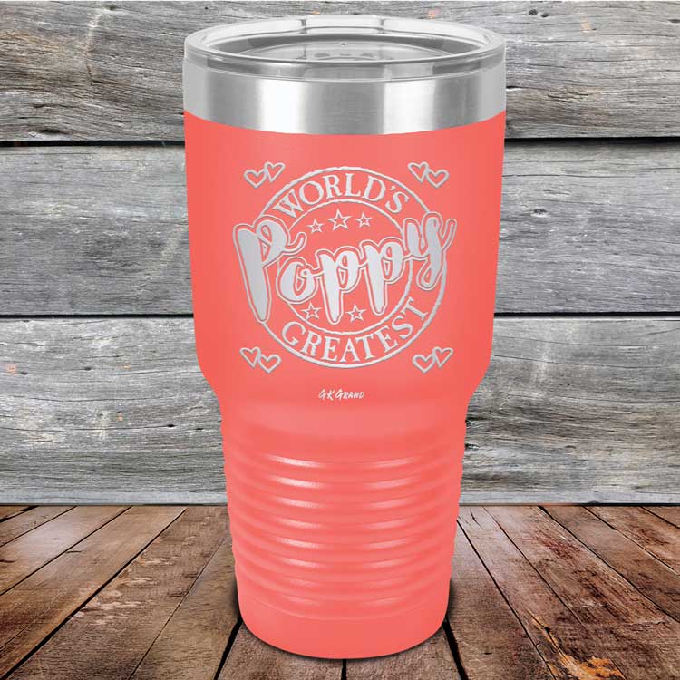 World's Greatest Poppy - Powder Coated Etched Tumbler
