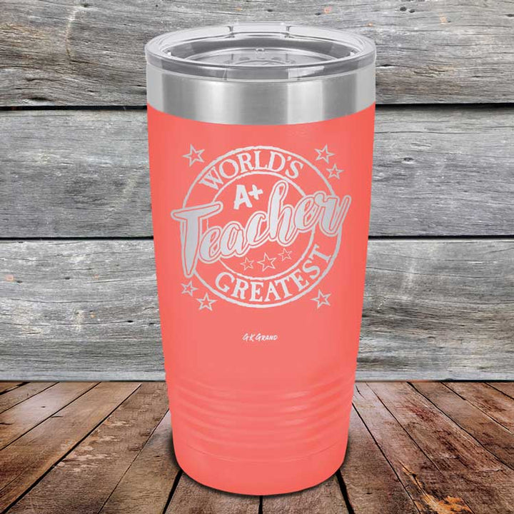 World's Greatest Teacher - Powder Coated Etched Tumbler